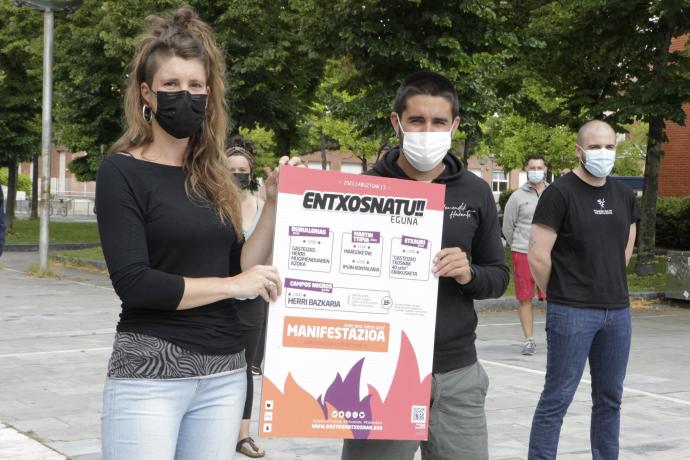 Presentación del Entxosnatu eguna, esta mañana en la zona universitaria.