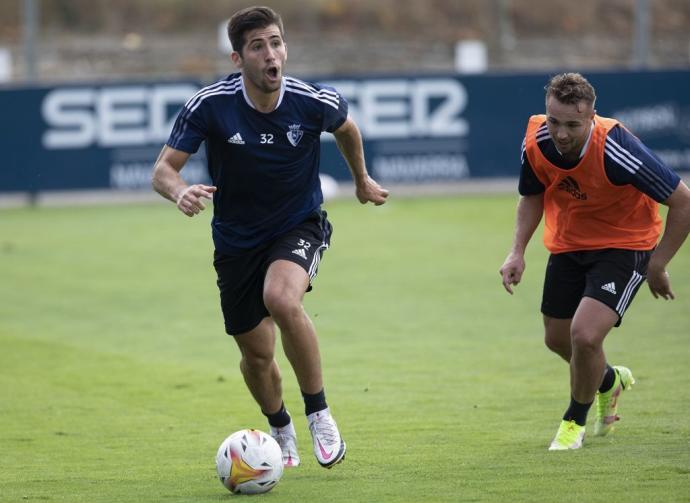 Jesús Areso, en uno de los últimos entrenamientos con Osasuna