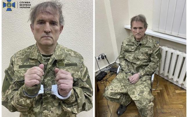 Viktor Medvedchuk, tras ser capturado por las fuerzas ucranianas.