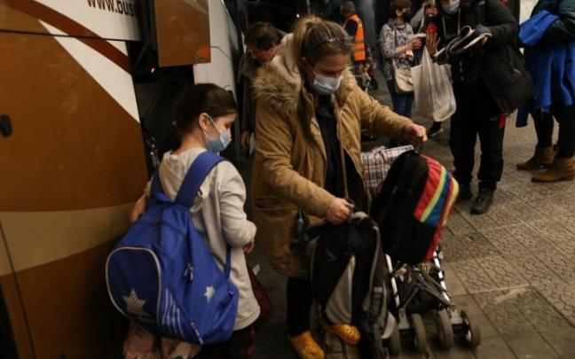 Refugiados ucranianos llegan a Bilbao