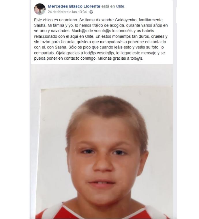 Una familia de Olite busca ponerse en contacto con un niño ucraniano de acogida