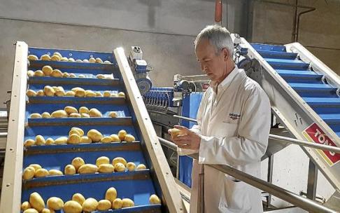 Equipo de lavado de los tubérculos.