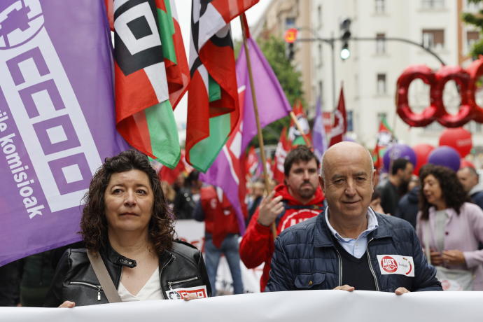 UGT y CCOO de Euskadi han vuelto a celebrar de manera conjunta el Primero de Mayo.
