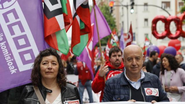 UGT y CCOO de Euskadi han vuelto a celebrar de manera conjunta el Primero de Mayo.