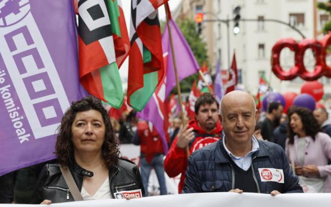 UGT y CCOO de Euskadi han vuelto a celebrar de manera conjunta el Primero de Mayo.