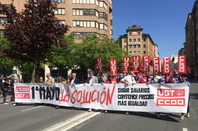 Imagen de la marcha de UGT y CCOO