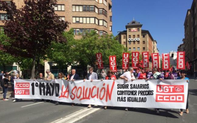Imagen de la marcha de UGT y CCOO Imagen de la marcha de UGT y CCOO