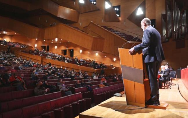 Aitor Elizegi durante la anterior Asamblea General. Aitor Elizegi durante la anterior Asamblea General.