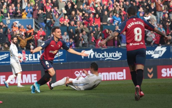 Unai García, celebrando su gol al Real Madrid.