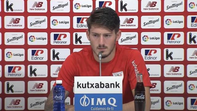 Unai Vencedor, durante la rueda de prensa. Unai Vencedor, durante la rueda de prensa.