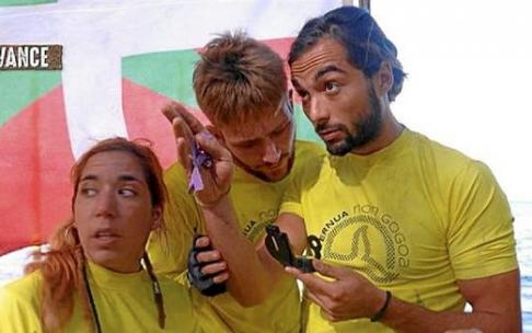 Los conquistadores Sara, Arruti y Unai. Foto: EITB Los conquistadores Sara, Arruti y Unai. Foto: EITB