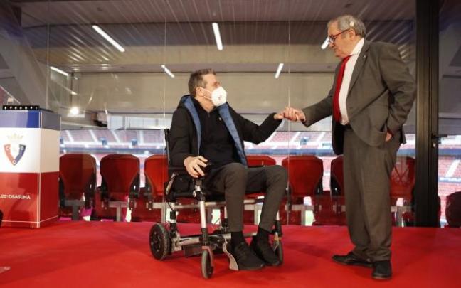 Sabalza y Unzue, en el palco de El Sadar.