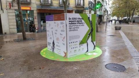Cubo de Urban Klima 2050 en el centro de Gasteiz