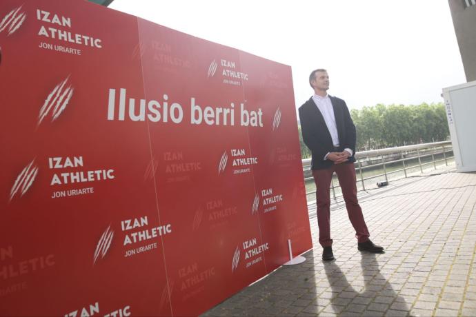 Jon Uriarte, durante la presentación de su candidatura a la presidencia del Athletic