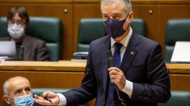 El lehendakari, en el Parlamento vasco este viernes.