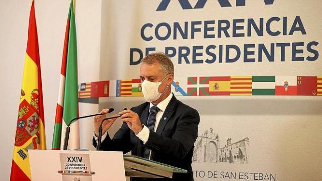 El lehendakari Iñigo Urkullu compareció al término de la reunión de trabajo de la XXIV Conferencia de Presidentes celebrada el pasado mes de julio en Salamanca. Foto: Efe