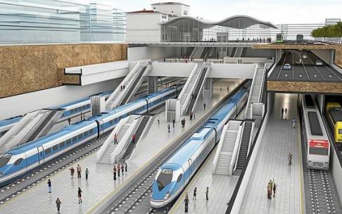 Recreación virtual sobre el diseño de la futura estación soterrada para la llegada de la alta velocidad a la capital alavesa. Foto: DNA