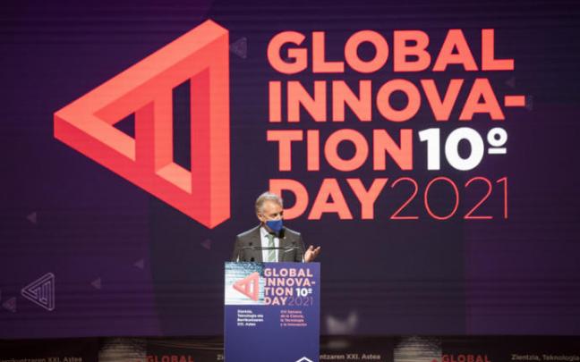 El lehendakari Urkullu, durante su intervención en el Global Innovation Day