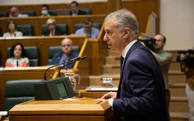 El lehendakari, Iñigo Urkullu, en el pleno del Parlamento Vasco.