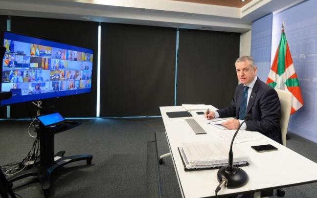 El lehendakari, Iñigo Urkullu, en una Conferencia de Presidentes telemática durante el estado de alarma El lehendakari, Iñigo Urkullu, en una Conferencia de Presidentes telemática durante el estado de alarma