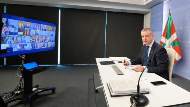 El lehendakari, Iñigo Urkullu, en una de las conferencias telemáticas durante el estado de alarma El lehendakari, Iñigo Urkullu, en una de las conferencias telemáticas durante el estado de alarma
