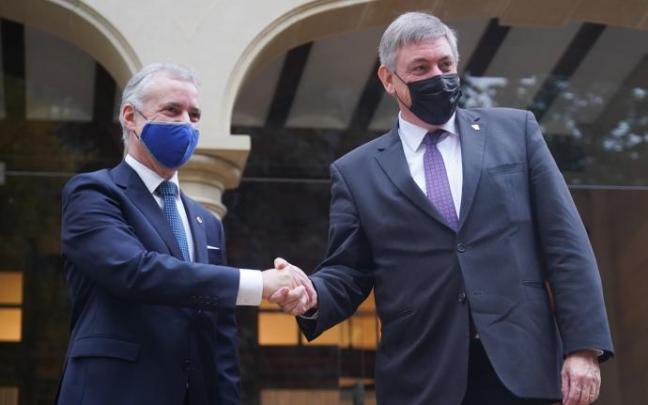 El lehendakari, Iñigo Urkullu, y el ministro-presidente de Flandes, Jan Jambon El lehendakari, Iñigo Urkullu, y el ministro-presidente de Flandes, Jan Jambon