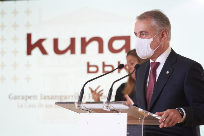 El lehendakari Iñigo Urkullu, en el acto de apertura de BBK Kuna