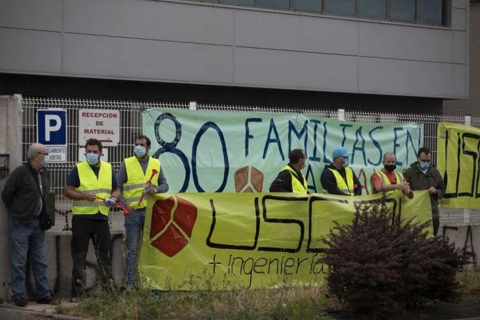 Trabajadores de Uscal protestan en junio de 2020.