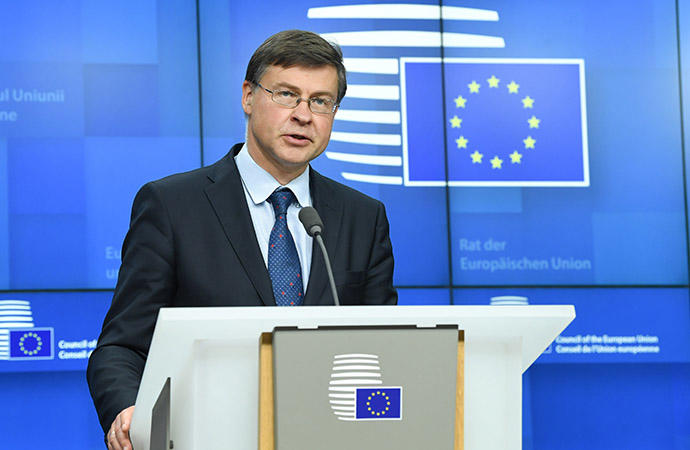 El vicepresidente económico de la Comisión Europea, Valdis Dombrovskis.