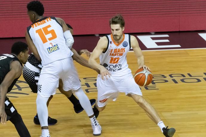 Valentin Bigote, en un partido de la BCL con el Le Mans