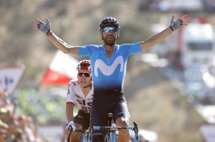 Alejandro Valverde celebra un triunfo.