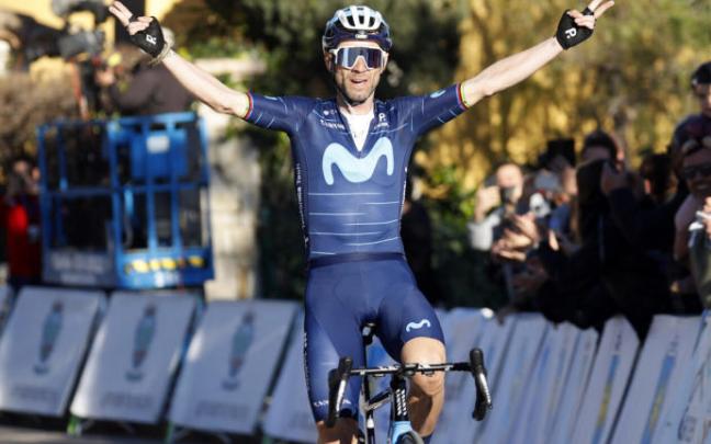 Alejandro Valverde festeja su triunfo. Alejandro Valverde festeja su triunfo.