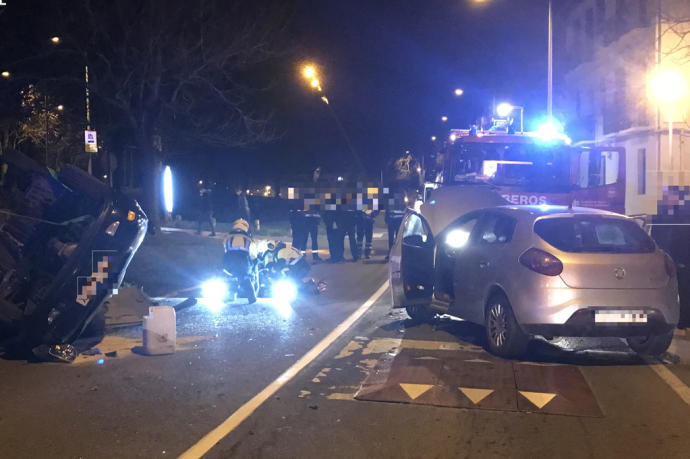 Imagen de un accidente en el que el conductor dio positivo