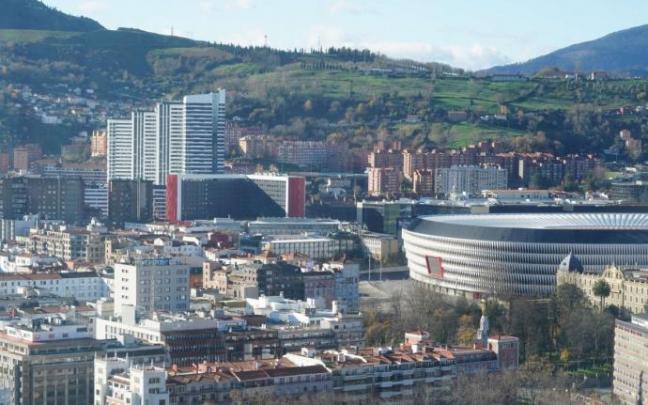 Vista aérea de Bilbao y San Mamés