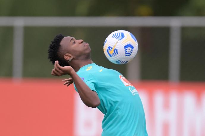 Vinicius durante un entrenamiento.