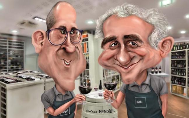 Miguel Salas e Iñaki Solbes, de la Vinoteca Mendibil