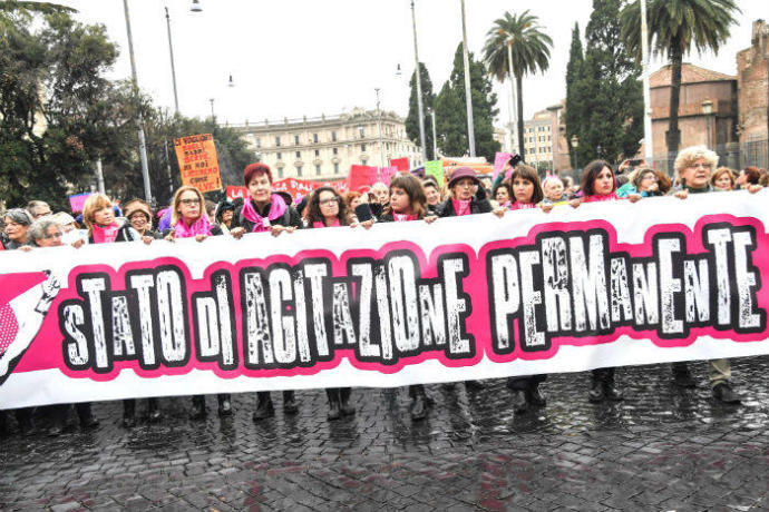 Imagen de una manifestación contra la violencia machista en Roma