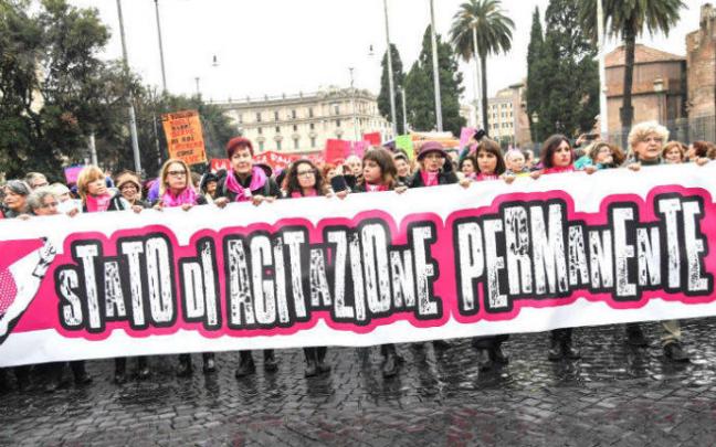 Imagen de una manifestación contra la violencia machista en Roma Imagen de una manifestación contra la violencia machista en Roma