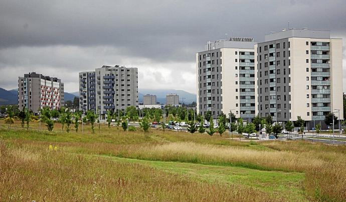 Arkaiate y Larrein cierran la ciudad por el este, por el barrio de Salburua. Foto: Alex Larretxi