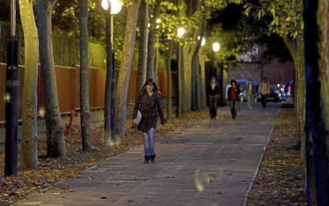 De noche, en las inmediaciones del parque de Gazalbide. Foto: DNA De noche, en las inmediaciones del parque de Gazalbide. Foto: DNA
