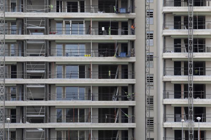 Un bloque de viviendas en construcción.