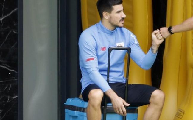 Yuri Berchiche, en uno de los últimos entrenamientos celebrados en Lezama, después de reincorporarse al grupo.