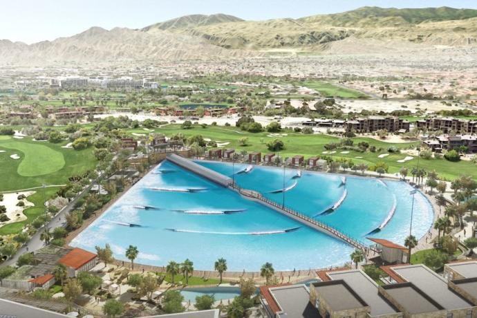 Montaje del próximo proyecto de Wavegarden en California.