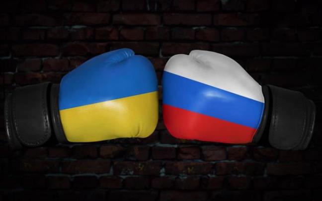 Representación de la lucha entre Ucrania y Rusia. Representación de la lucha entre Ucrania y Rusia.