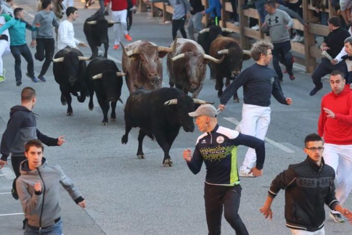 Un momento del encierro de este domingo.