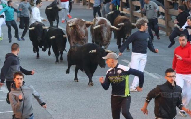 Un momento del encierro de este domingo.