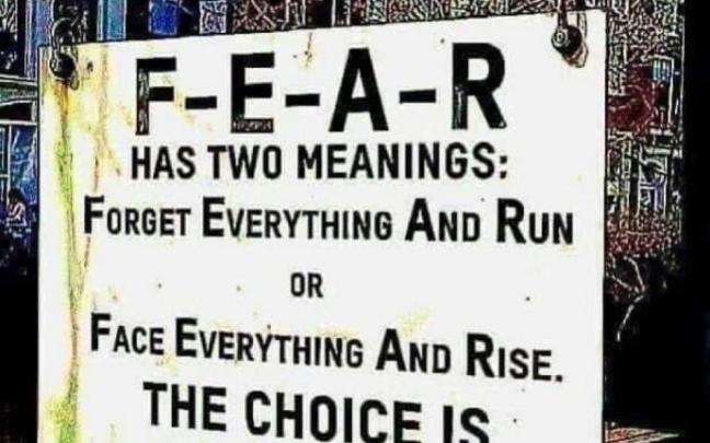 Cartel con el acrónimo F.E.A.R.