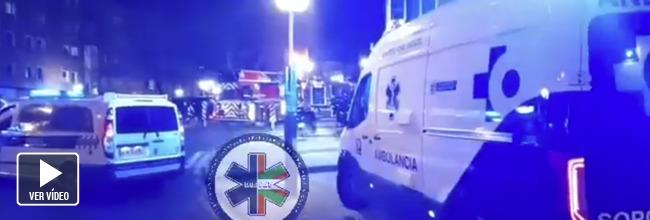 Unidades de emergencia en el lugar afectado.