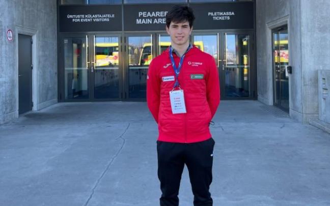 Euken Alberdi, en la sede del Mundial junior, en Tallin.