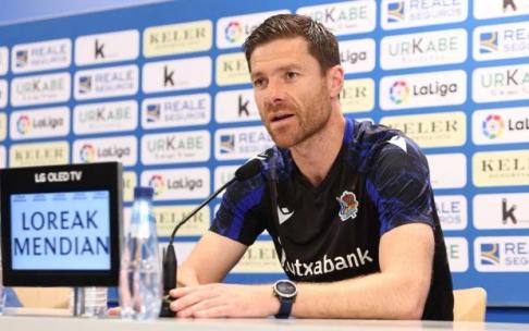 Xabi Alonso, en la rueda de prensa de hoy. Xabi Alonso, en la rueda de prensa de hoy.